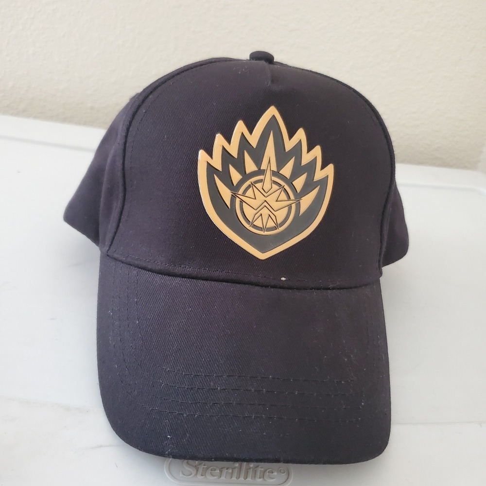 Marvel Guardians of the Galaxy Vol 3 Snapback Hat Black Gold Crest RDP 104565